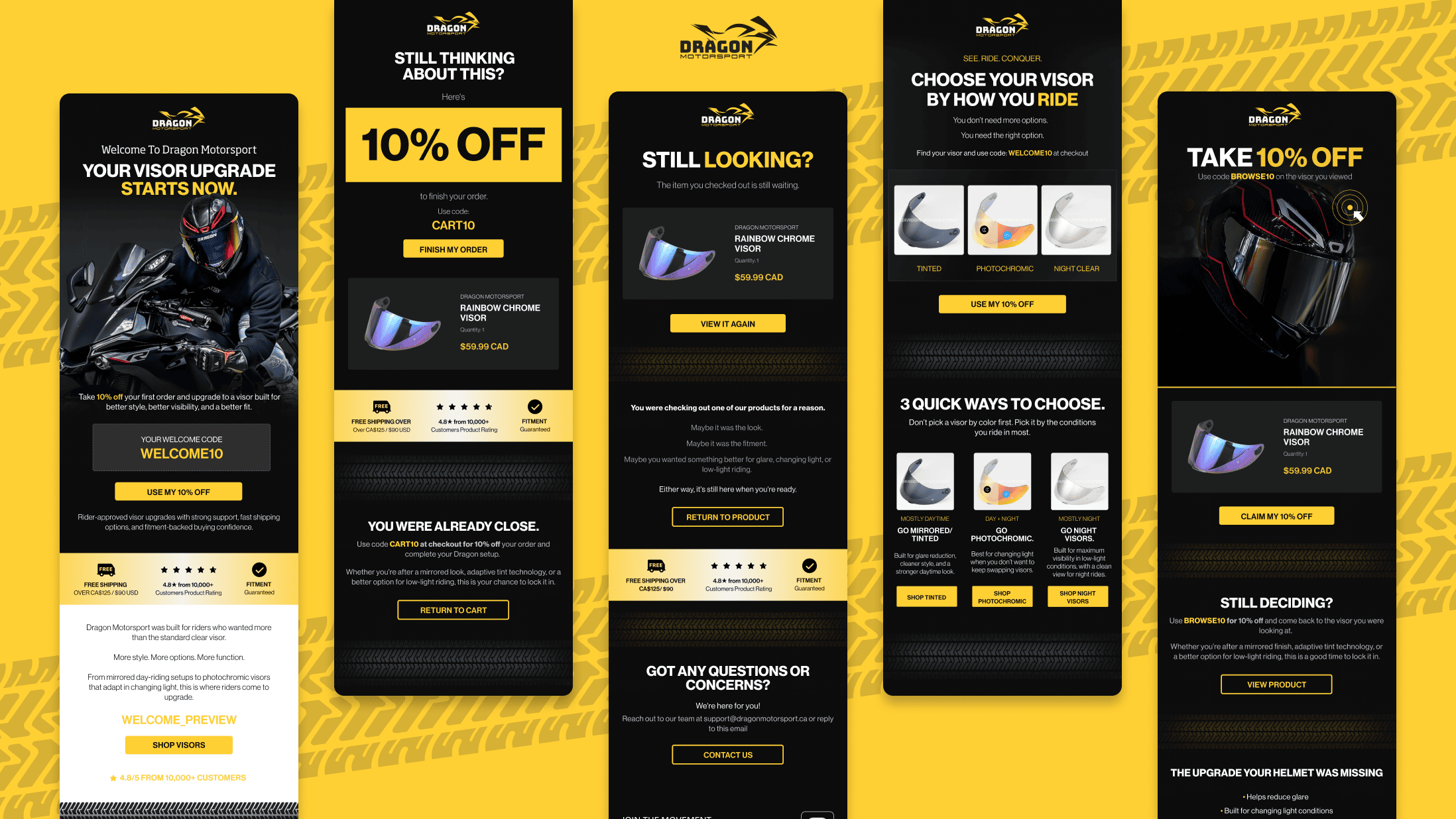 Dragon Motorsport email campaign series